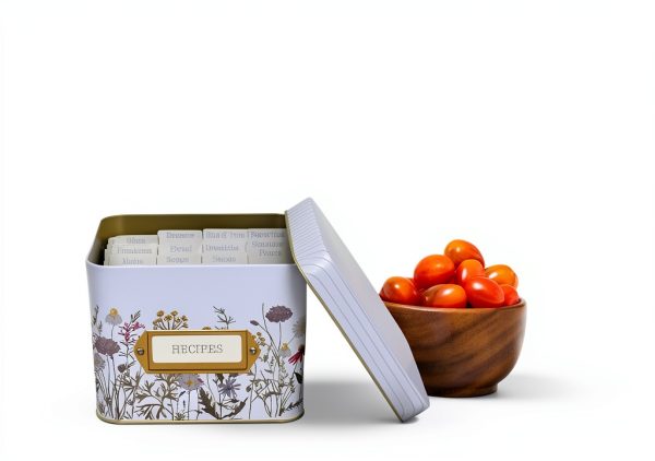 Recipe Card Box SENSORY4U Tin Wild Flower-4