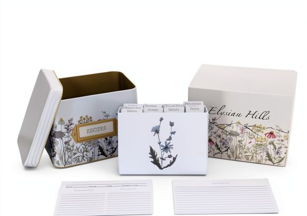 Recipe Card Box SENSORY4U Tin Wild Flower-2