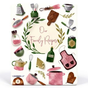 Recipe Notebook Ceiba Tree Faux Leather Pink-0