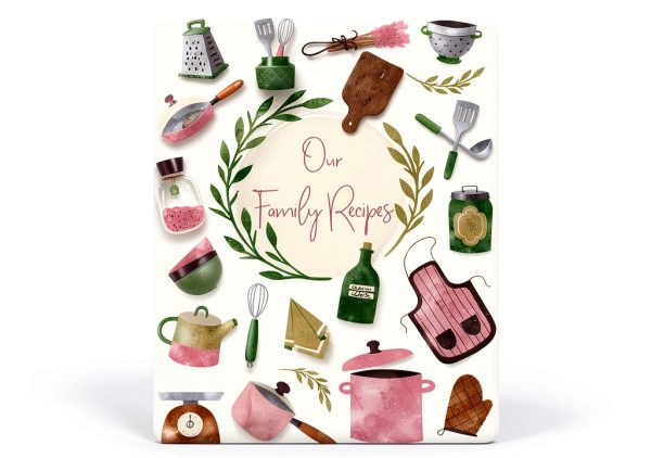 Recipe Notebook Ceiba Tree Faux Leather Pink-0