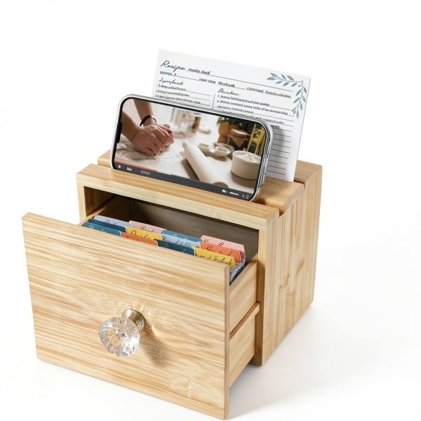 Bamboo Recipe Card Box Set by Simply Daisy Kitchen-3