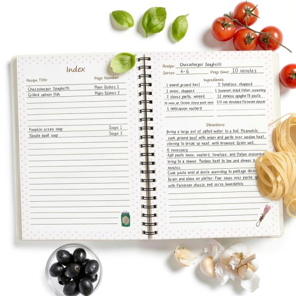 Recipe Notebook Ceiba Tree Faux Leather Pink-3