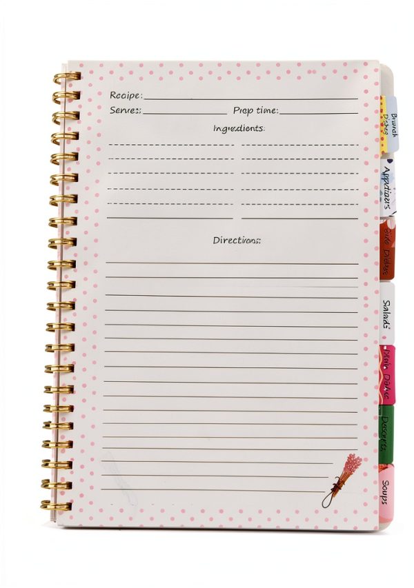 Recipe Notebook Ceiba Tree Faux Leather Pink-2