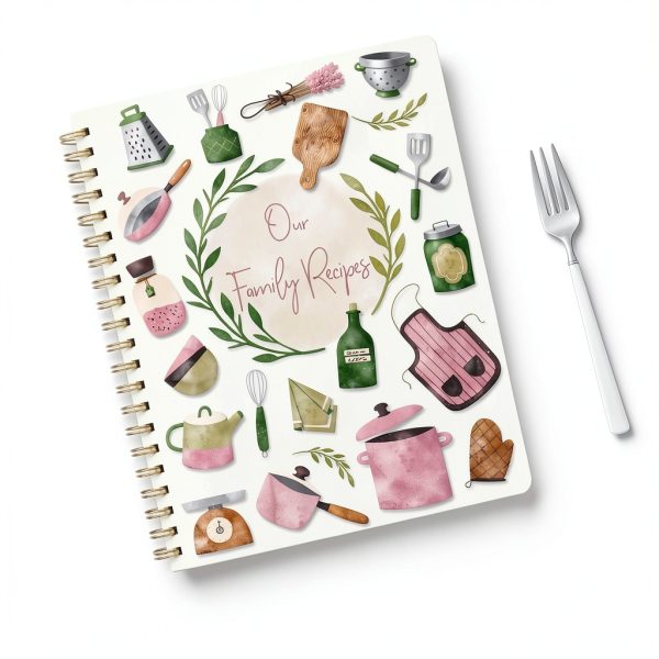 Recipe Notebook Ceiba Tree Faux Leather Pink-1