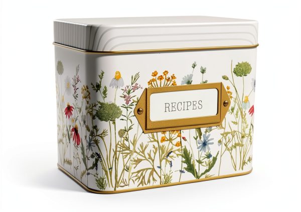 Recipe Card Box SENSORY4U Tin Wild Flower-8