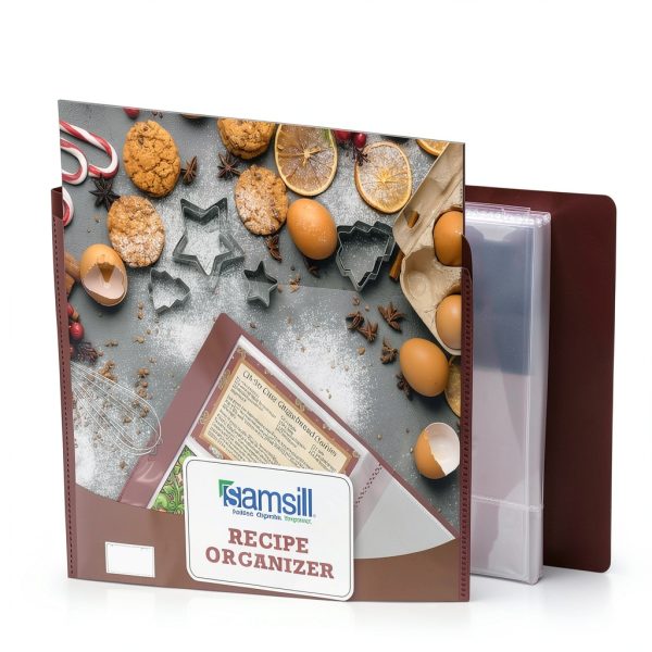 Samsill Waterproof Plastic Recipe Book Organizer 4x6 Letter Size Clear-1