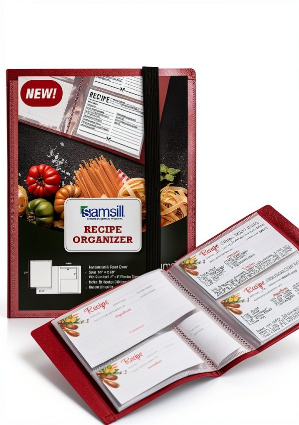 Samsill Waterproof Plastic Recipe Book Organizer 4x6 Letter Size Clear-0