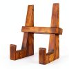Cookbook Stand DEBETOOL CB-001 Brown Wood Handstitched Compact Stand-0