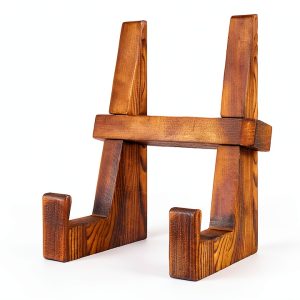 Cookbook Stand DEBETOOL CB-001 Brown Wood Handstitched Compact Stand-0