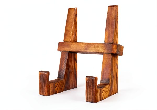 Cookbook Stand DEBETOOL CB-001 Brown Wood Handstitched Compact Stand-0