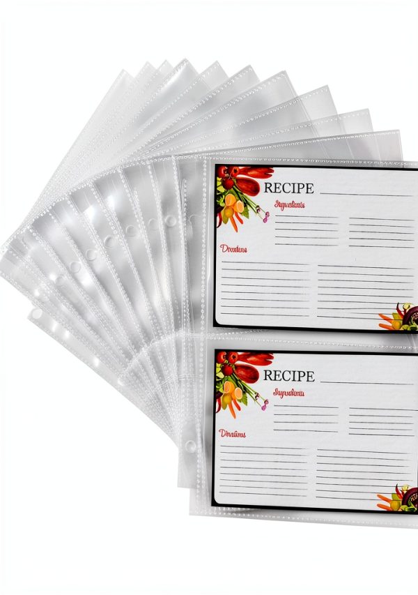 Samsill 4x6 Mini Recipe Card Protectors 25 Pack Clear Polypropylene-3