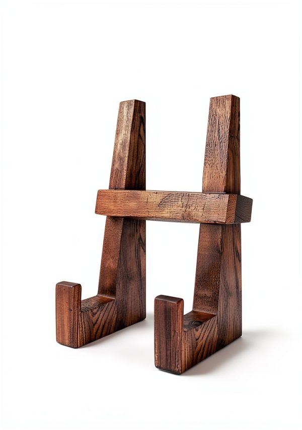 Cookbook Stand DEBETOOL CB-001 Brown Wood Handstitched Compact Stand-5
