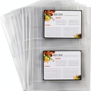 Samsill 4x6 Recipe Card Page Protectors 25 Pack Clear Polypropylene-0