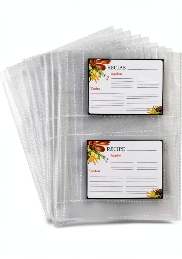 Samsill 4x6 Recipe Card Page Protectors 25 Pack Clear Polypropylene-0