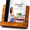 Cookbook Stand ZICOTO Walnut Acacia Wood Adjustable Holder-0