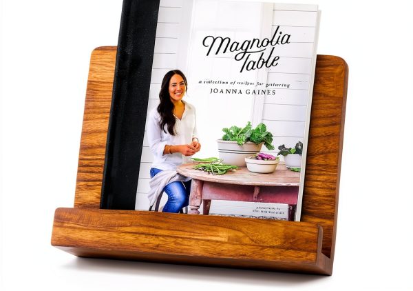 Cookbook Stand ZICOTO Walnut Acacia Wood Adjustable Holder-0