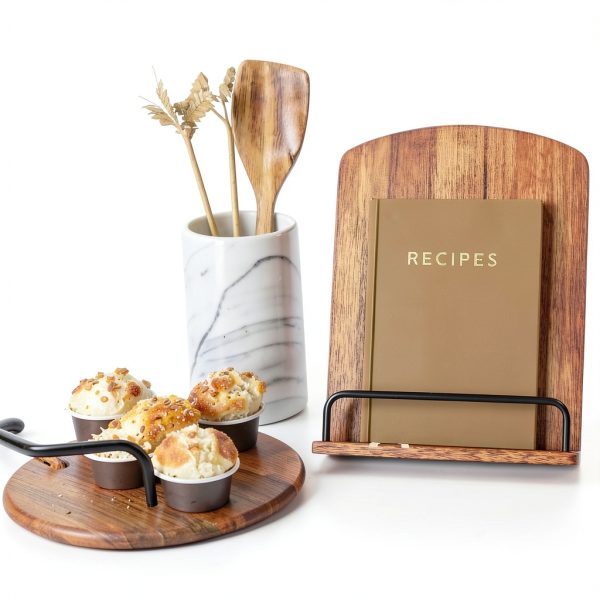 ZICOTO Walnut Wood Cookbook Stand Adjustable Kitchen Book Holder Model-8