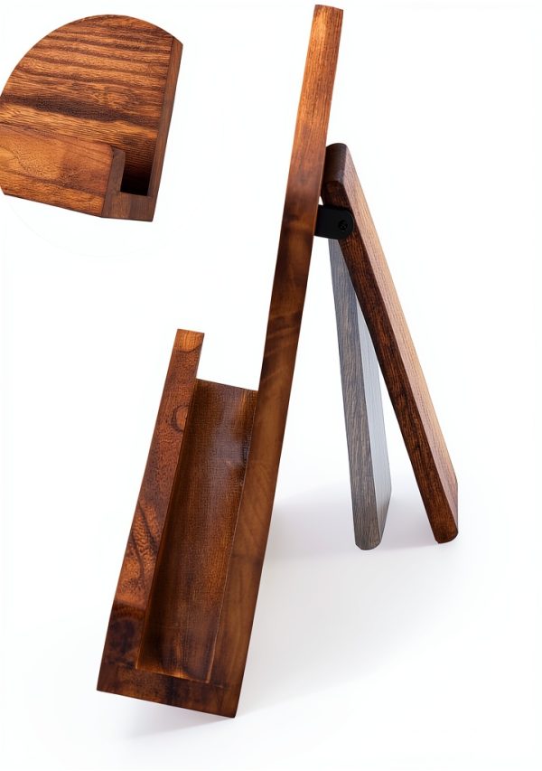 Cookbook Stand ZICOTO Walnut Acacia Wood Adjustable Holder-5