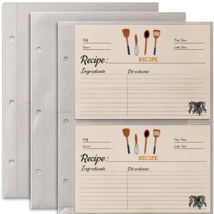 Recipe Card Sleeves TAOLABV 6.8x8.7 Inch Anti Fall 50 Pack-0