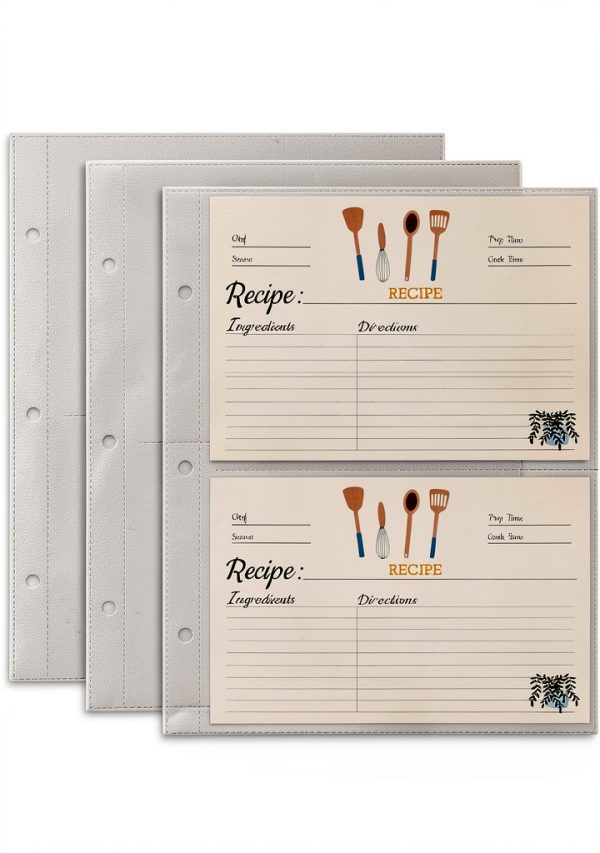 Recipe Card Sleeves TAOLABV 6.8x8.7 Inch Anti Fall 50 Pack-0