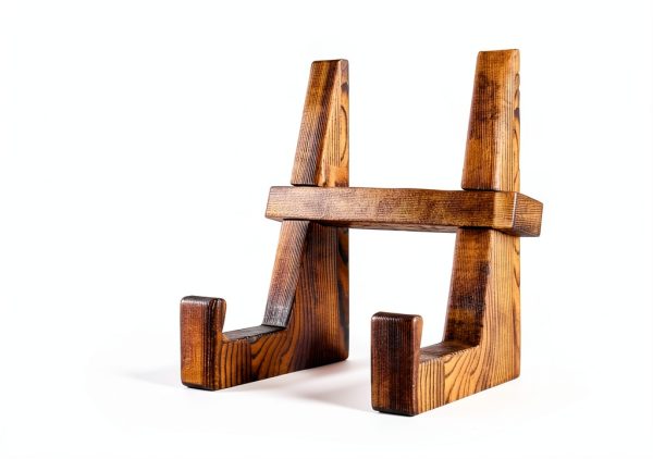 Cookbook Stand DEBETOOL CB-001 Brown Wood Handstitched Compact Stand-1