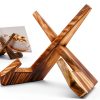 Cookbook Stand HAOIOKSC Pine Wood Small Brown 6.5in Counterholder-1