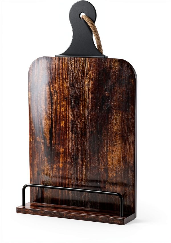 KLM Wooden Cookbook Stand GL-01 Brown Metal Wood Adjustable-8