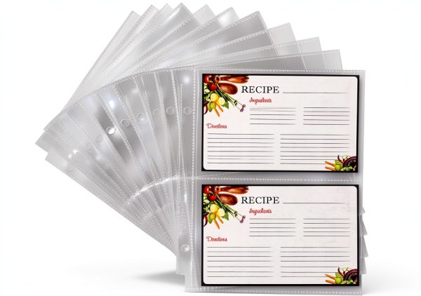 Samsill 4x6 Mini Recipe Card Protectors 25 Pack Clear Polypropylene-0