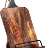 KLM Wooden Cookbook Stand GL-01 Brown Metal Wood Adjustable-0