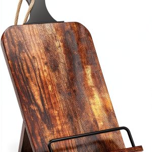 KLM Wooden Cookbook Stand GL-01 Brown Metal Wood Adjustable-0
