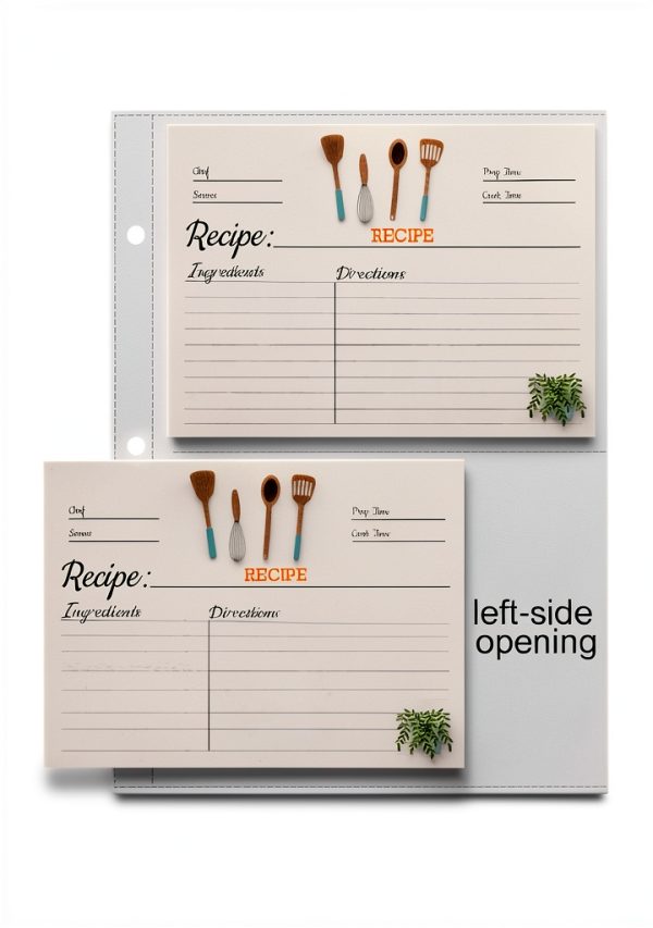 Recipe Card Sleeves TAOLABV 6.8x8.7 Inch Anti Fall 50 Pack-1
