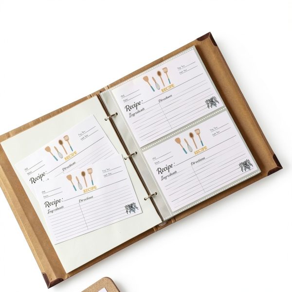 Recipe Card Sleeves TAOLABV 6.8x8.7 Inch Anti Fall 50 Pack-5