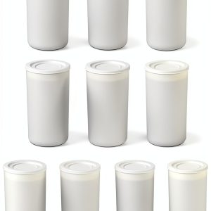 lasenersm 10 Piece Film Canisters Plastic Holder White Lids 2.13×1.3in-0
